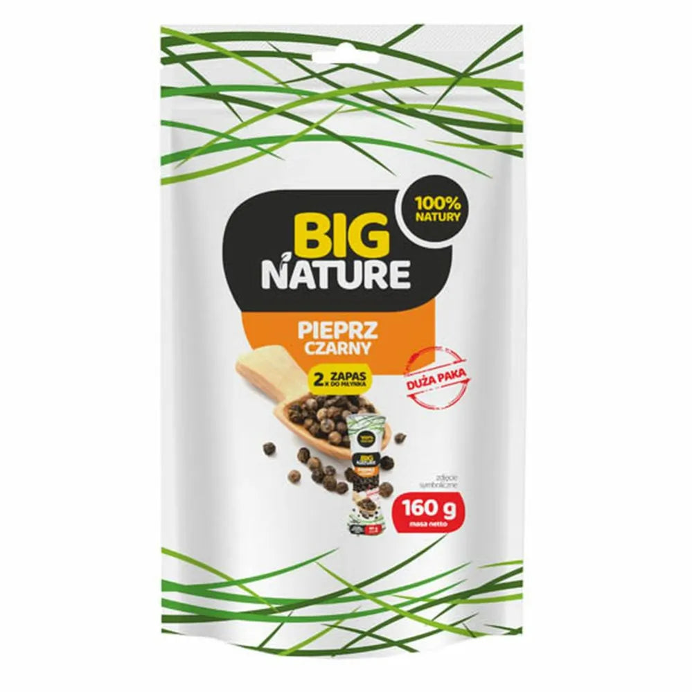 Zapas Pieprz Czarny Ziarno 160 g - Big Nature